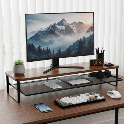Monitor Height Stand (70x22x15cm), Stylish Desktop Storage Rack, Suitable for Laptops, PCs, and Printers, Enhancing the Style of the Workspace with  Charm