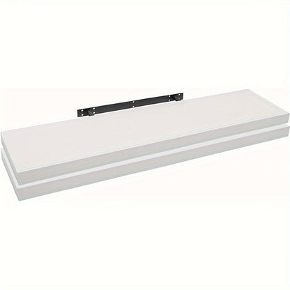 2pcs Wall Shelf Wall Shelf Book Shelf Shelves for Decoration Wall Shelves Made Of MDF Wood, Set Of 2 Hanging Shelves White