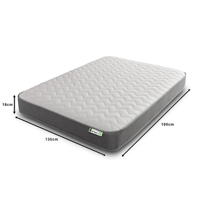 Hybrid Memory Foam Open Coil Spring Mattress 18CM Starlight Beds Zig Zag Cool-Touch Single Double King All Sizes Grey Border
