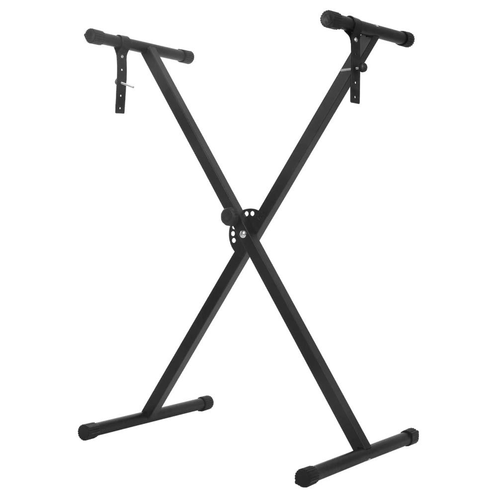 33-97cm Keyboard Stand with Locking Strap Adjustable X Frame Music Piano Keyboard Stand Portable Single Braced Electric Piano Stand with 7 Adjustable Height Positions Holds up to 20kg