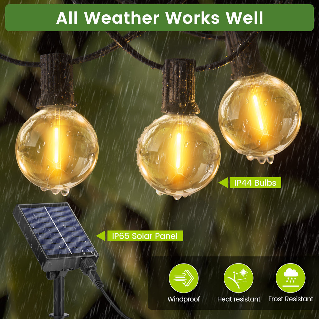Solar G40 Garden String Lights with Remote Control