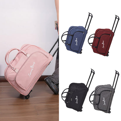 Foldable Wheeled Travel Duffel Bag, Large Capacity Rolling Handheld Luggage for Family Vacations, Outdoor, and Short Trips, Easy - To - Carry Tote with Durable Build