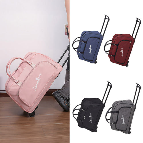 Foldable Wheeled Travel Duffel Bag, Large Capacity Rolling Handheld Luggage for Family Vacations, Outdoor, and Short Trips, Easy - To - Carry Tote with Durable Build