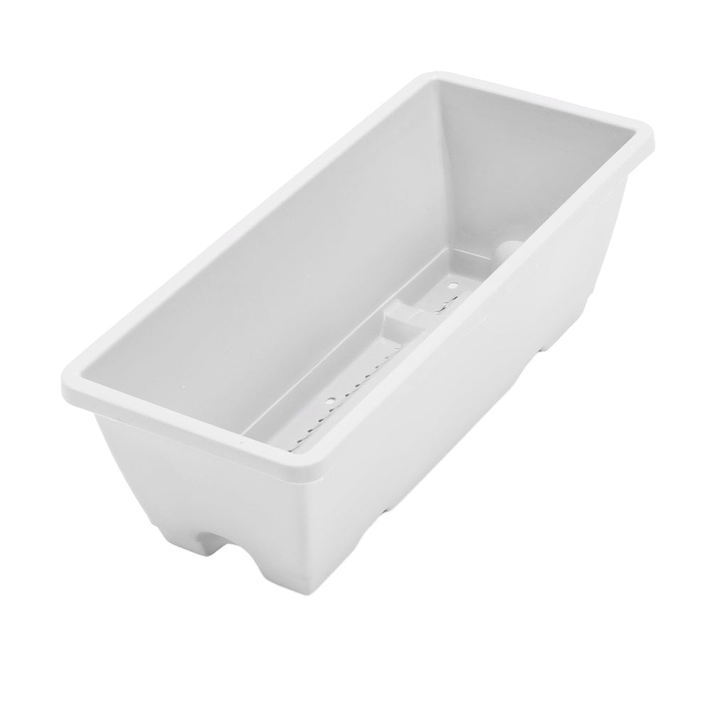 5pcs Balcony Vegetable Basin, Long Strip Horon Basin, Outdoor Creative Plastic Vegetable Planting Box, Available in White, Gray, Dark Green And Brick Red. Available Sizes: L42.5*W17*H14Cm/L49.5*W19*H*14Cm