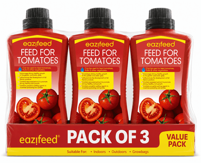 3x Eazifeed Multipurpose Tomato Plant Feed 500ml Liquid Plant Food for Tomatoes Fruits Vegetables Indoor Outdoor Garden Grow Bags