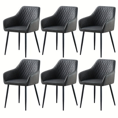 Velvet Dining Chairs with Armrests & Black Metal Legs, Upholstered Armchair 120kg Capacity 43x55x81cm, Set of 1 2 4 or 6 for Dining Room Kitchen Living Room