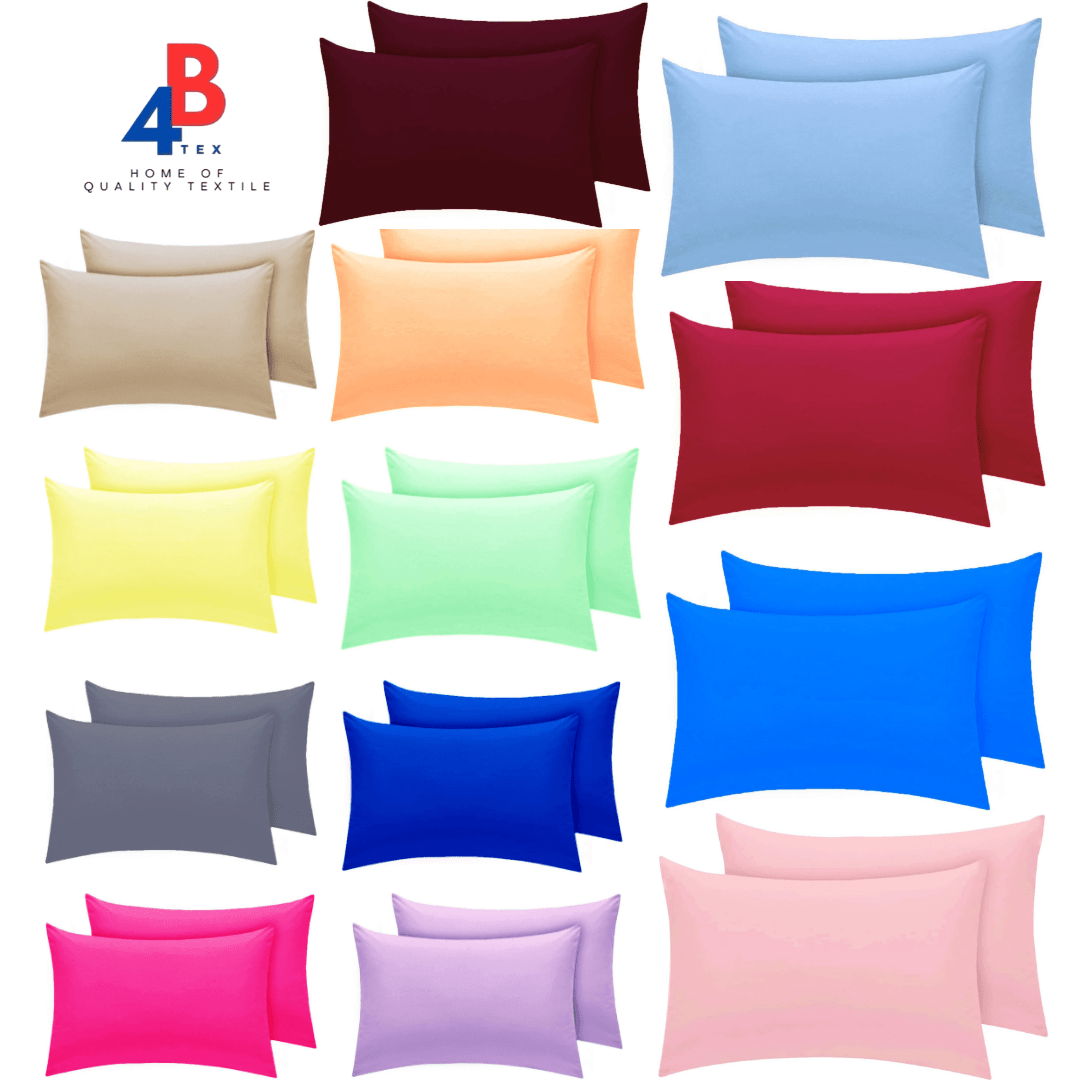 4B Pillowcases – Pack of 4 – Available in Many Beautiful and Vibrant Colors – Smooth & Durable Pillowcase Set for Everyday Bedroom, Guest Room & Travel Use