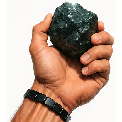 Men'S Hematite Bracelet, Regain Your Edge And Confidence Natural Hematite Stone Bead Stretch Bracelet Inspirational Gift Jewelry