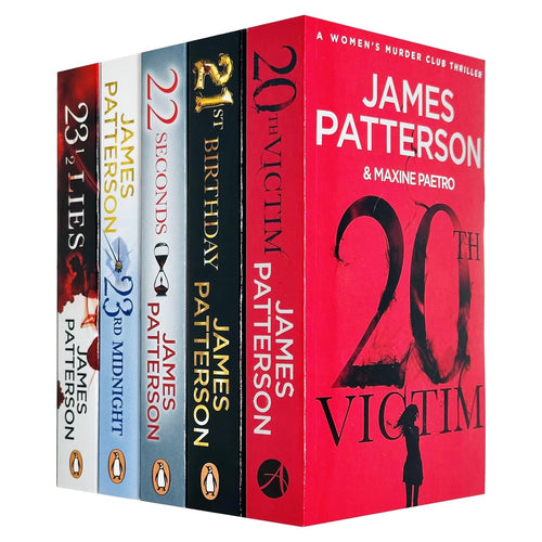 English Language Women'S Murder Club Series by James Patterson 5 Books Collection Set (20th Victim, 21st Birthday, 22 Seconds, 23rd Midnight, 23 1/2 Lies)