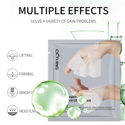 6pcs Korean Deep Collagen Physical Lifting Mask - Upper and Lower Face Split Collagen Mask, Transparent Collagen Mask, Moisturizing and Firming, Hypoallergenic Formula, Suitable for All Light Beige Tones, Fragrance-Free, Smooth Effect, Perfect Gift