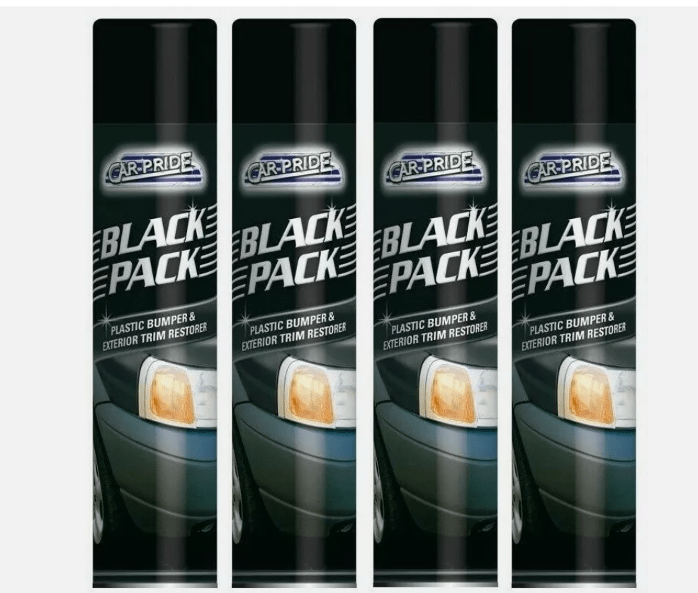 4x Car Pride Black Pack Bumper Restorer 300ml Exterior Plastic Trim Care Solution for Cars, Bumpers & Mouldings, Deep Black Finish & Long-Lasting Appearance