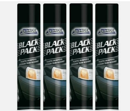4x Car Pride Black Pack Bumper Restorer 300ml Exterior Plastic Trim Care Solution for Cars, Bumpers & Mouldings, Deep Black Finish & Long-Lasting Appearance