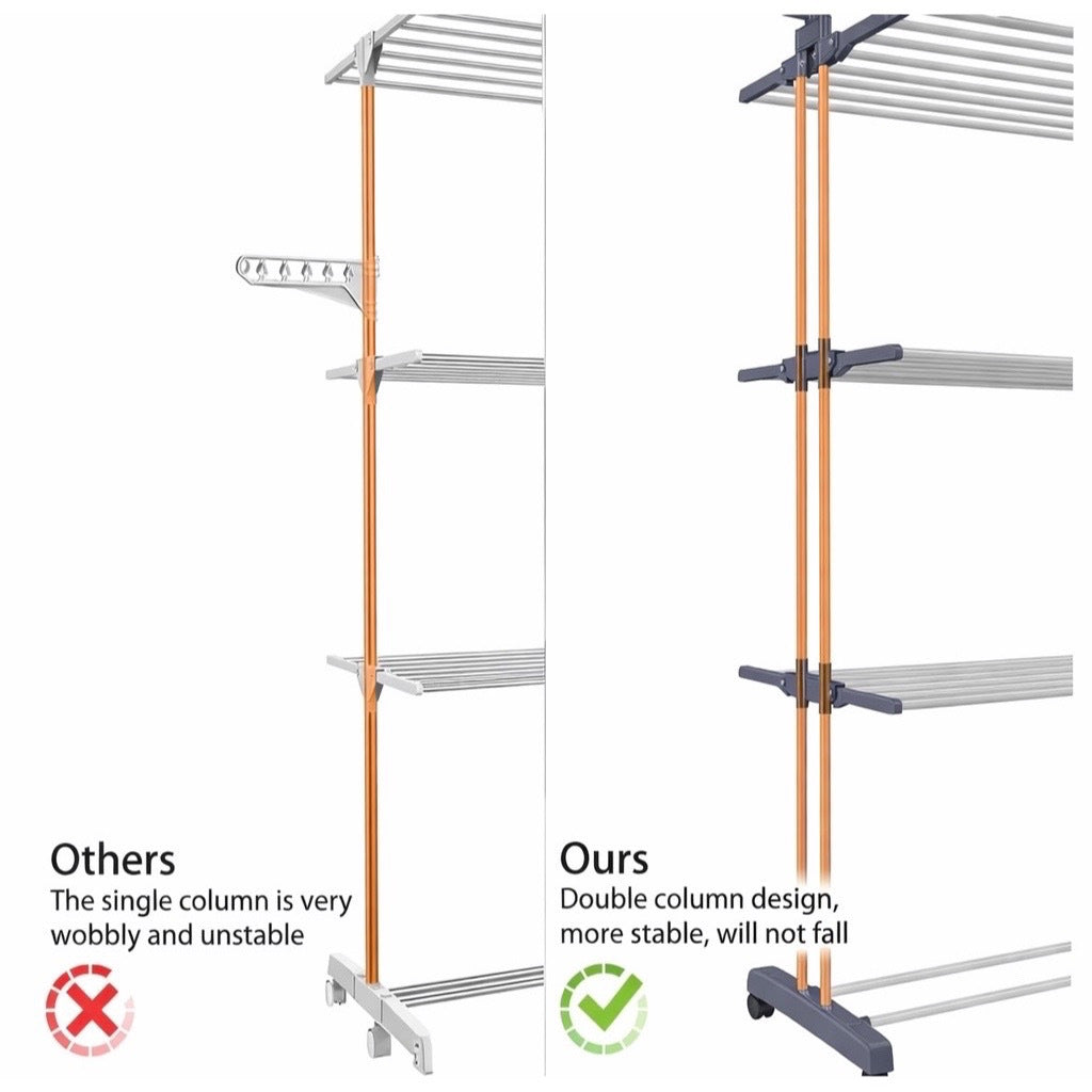 4 Tier Extra Large Clothes Airer Indoor Foldable Outdoor Laundry Dryer Rack Line Hangable Hanger Racks
