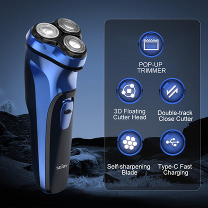 Electric Razor for Men, Electric Shaver for Men Face, Rechargeable Shaver with Pop Up Trimmer
