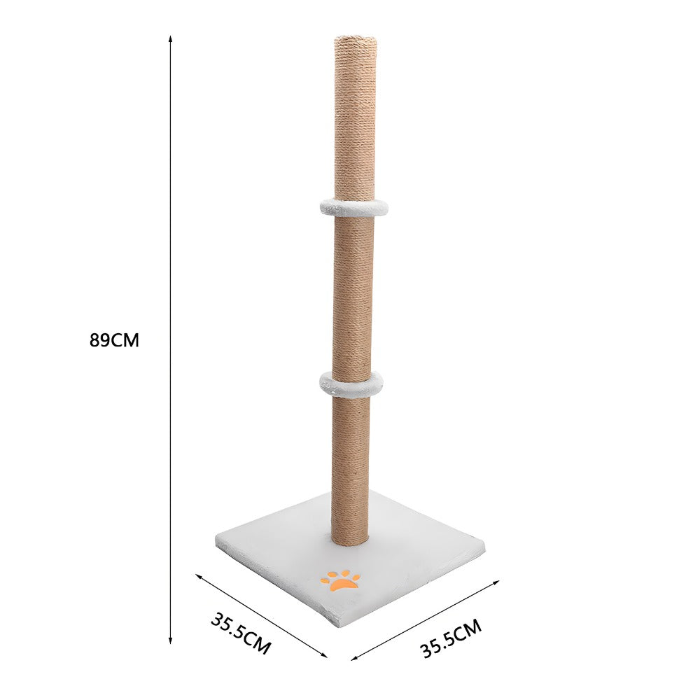 Cat Scratching Post 89 Cm Vertical Cat Tree For Pet Cats Climbing Frame With Soft Plush Carpet-Covered Base And Sisal Pole For Pet Cats