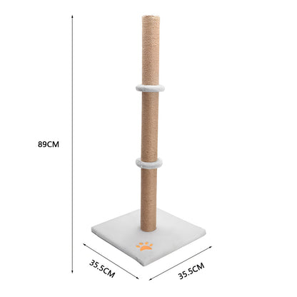 Cat Scratching Post 89 Cm Vertical Cat Tree For Pet Cats Climbing Frame With Soft Plush Carpet-Covered Base And Sisal Pole For Pet Cats