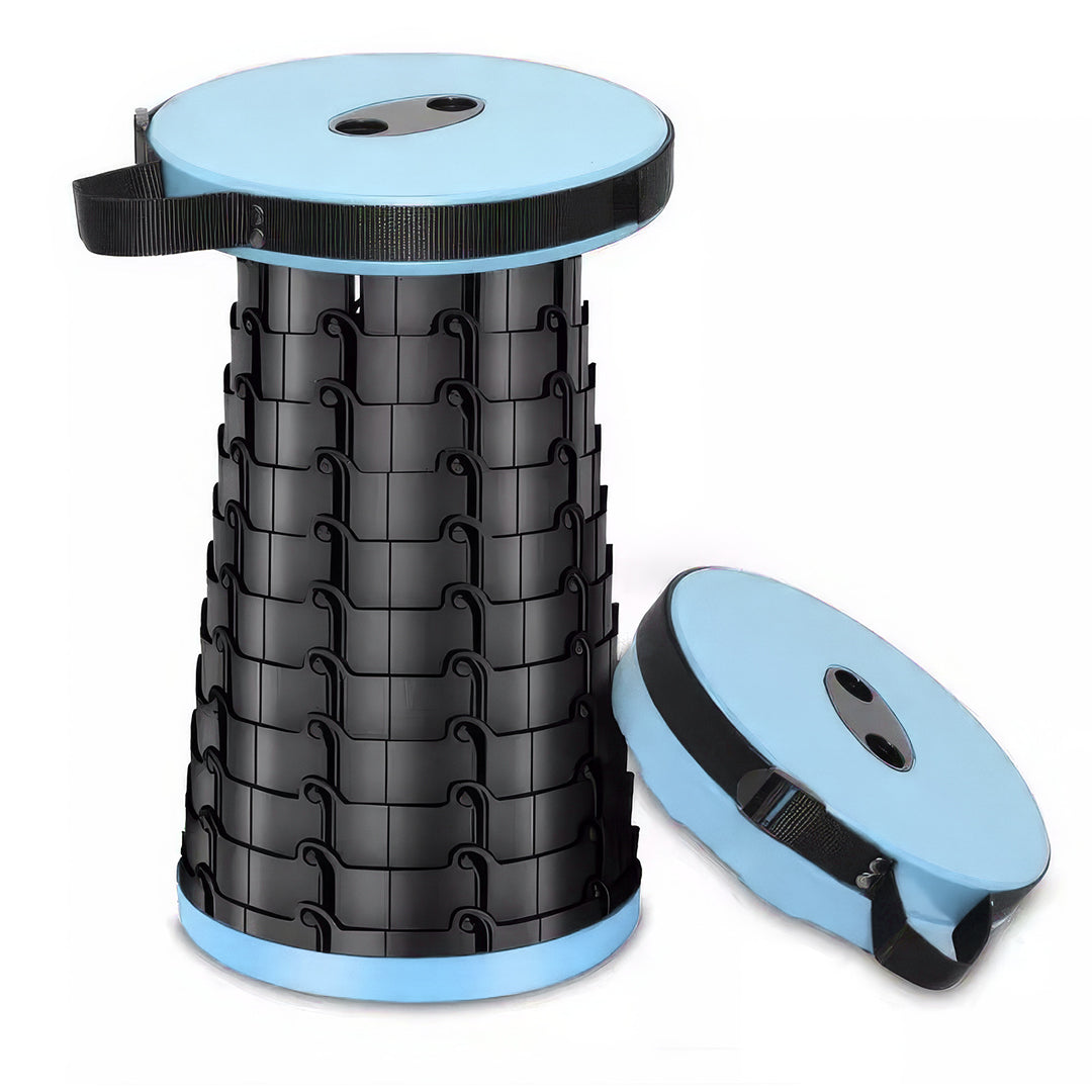Portable Folding Stool with Adjustable Height for Camping and Travel (Random Colours)