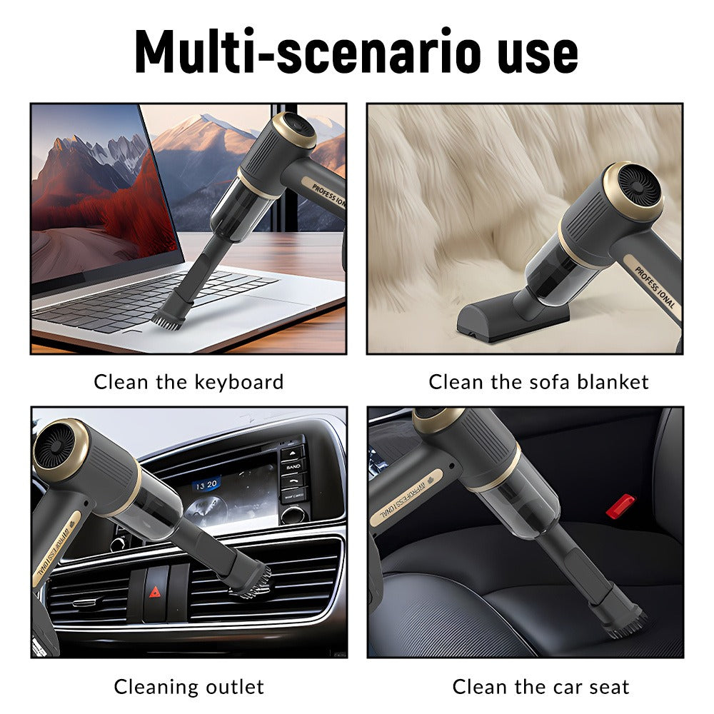 4-in-1 Cordless Vacuum Cleaner & Air Pump with Brushless Motor – Portable High-Power Blower for Car Interior, Pet Hair, Keyboard & Home – Gift for Car Owners & Pet Parents