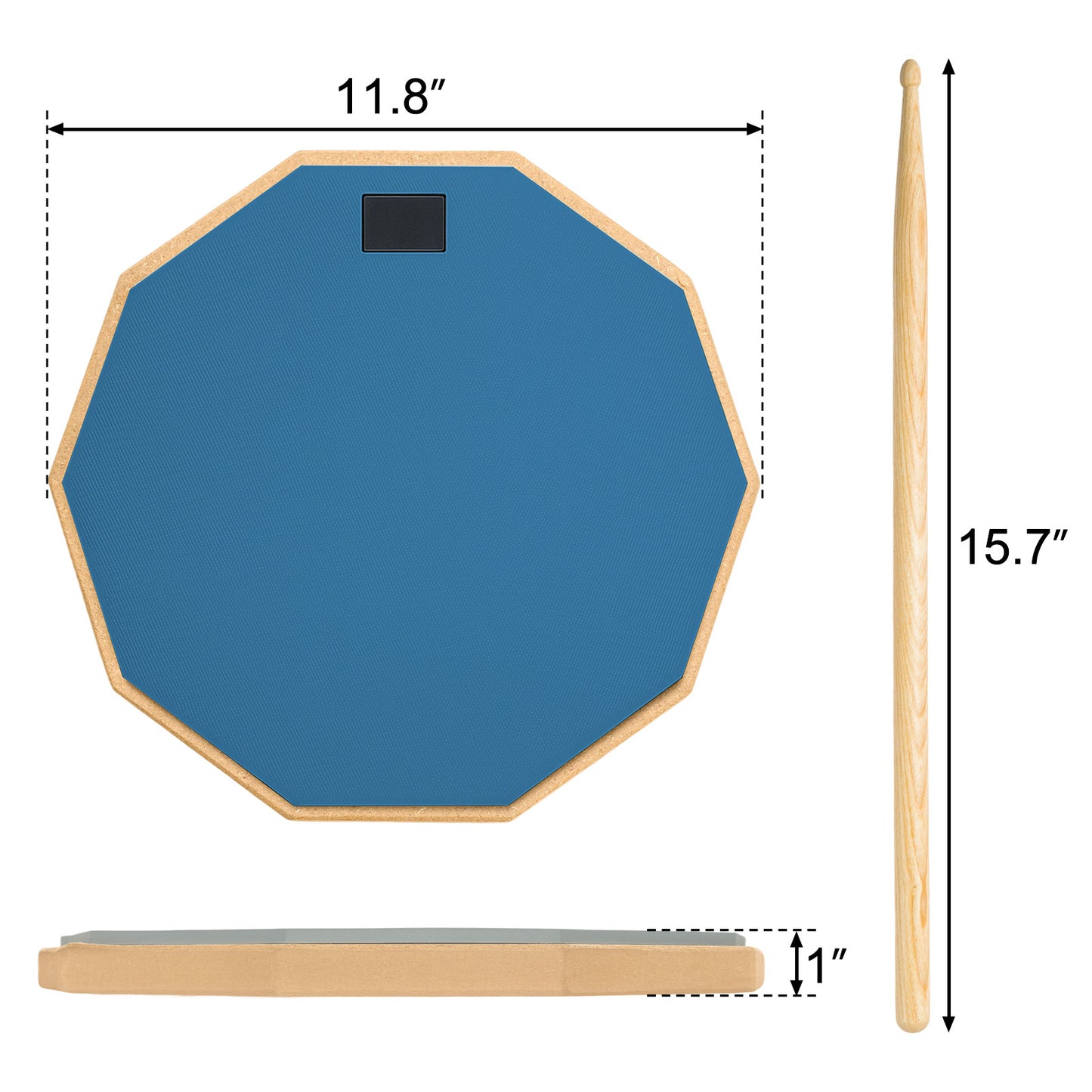 Drum Pad, 6-Inch Double Sided Drum Practice Pad with Stand Silent Snare Drum Training Kit