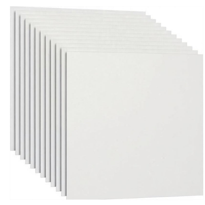 Square Canvas Boards 12 Pack 15x15cm 6x6 Inch Primed White for Acrylic Oil Painting Art Supplies Artists Students Home Decoration
