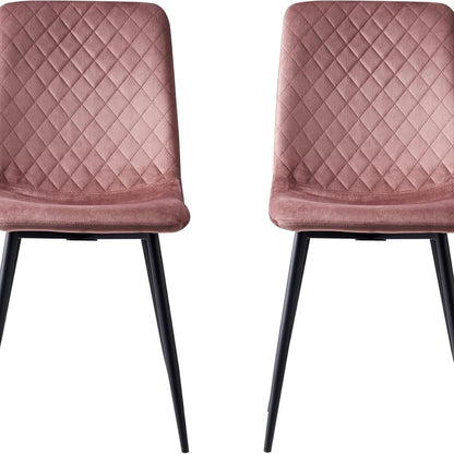 mcc direct Set of 2 Designer Velvet Chairs Fabric Dining Chairs with Metal Legs-Lexi Chairs