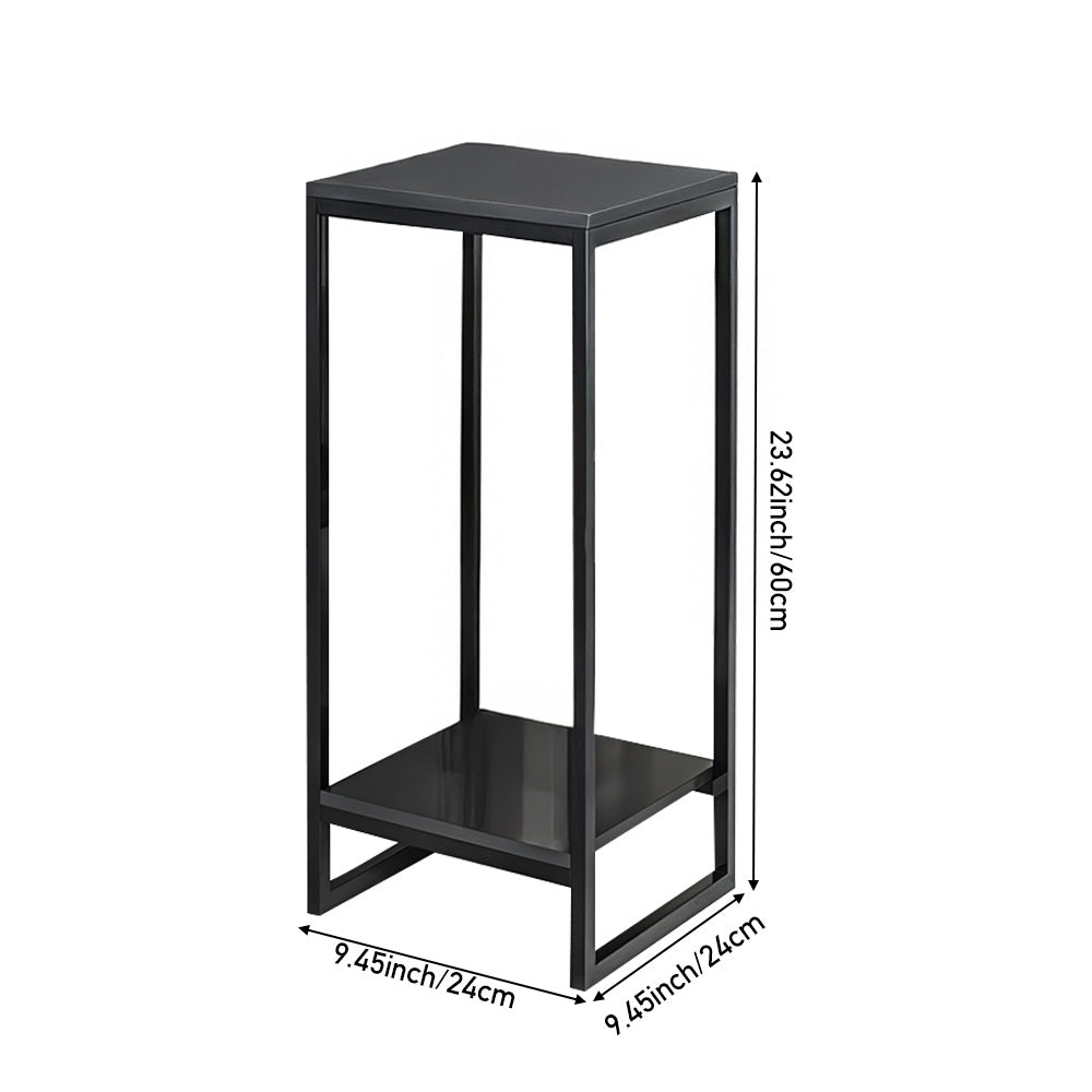 1 Pack, 2-Tier Versatile Metal Plant Stand - Space-Saving Indoor/Outdoor Multi-Layer Potted Plant Rack - Ideal Home Decoration Organizer for Living Room, Balcony, and Bedroom with Sturdy Construction and Easy Assembly - Black/White