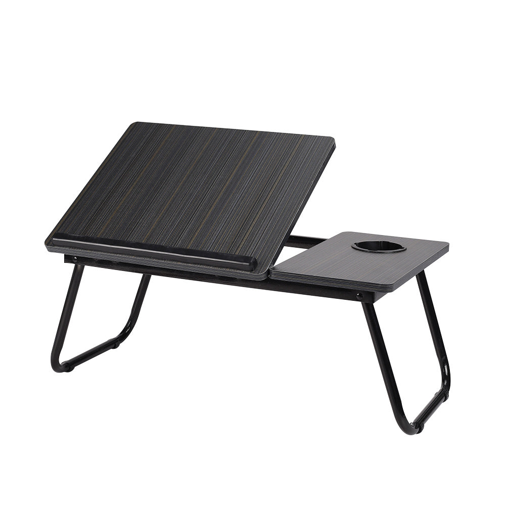 Folding Laptop Desk For Bed Couch, Adjustable Foldable Bed Table With Cup Holder, Sofa Breakfast Serving Tray, Portable Lap Desk, Notebook Stand For Studying Working Reading Writing Eating In Bed Sofa Floor, 23.05*12.8*9.45 Inches Black