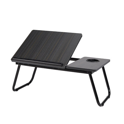Folding Laptop Desk For Bed Couch, Adjustable Foldable Bed Table With Cup Holder, Sofa Breakfast Serving Tray, Portable Lap Desk, Notebook Stand For Studying Working Reading Writing Eating In Bed Sofa Floor, 23.05*12.8*9.45 Inches Black