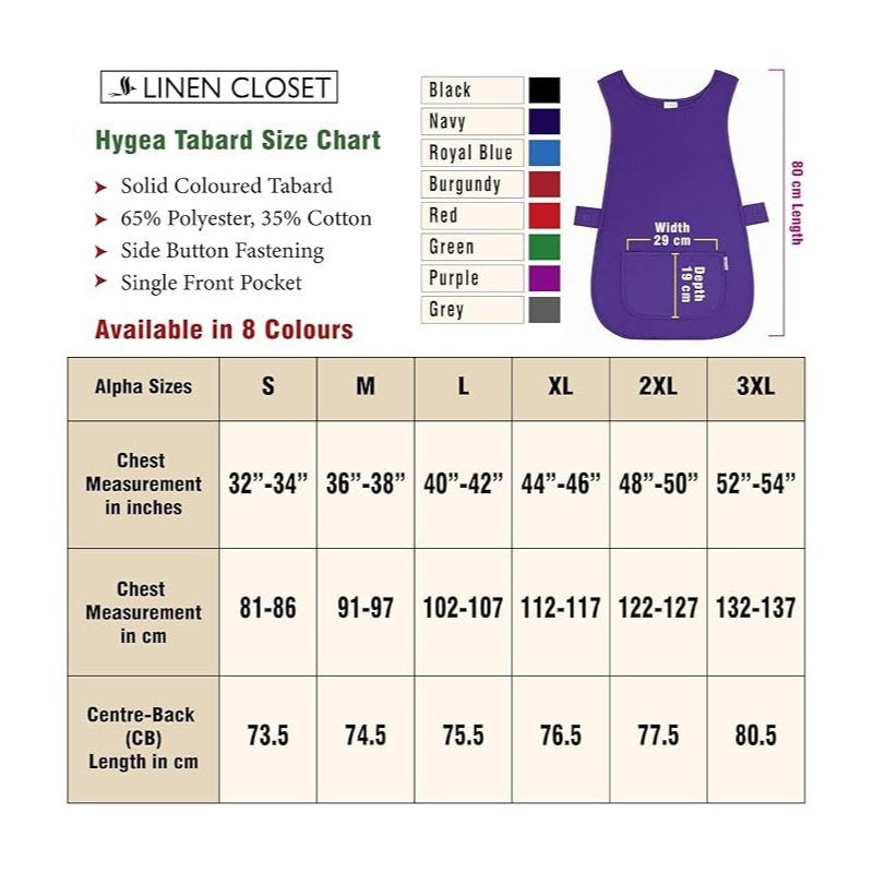 Pack Of 2 Self Tabard Apron in eight different colours | Aprons for Men, Women, and Ladies | Professional Cooking Aprons with 2 Pockets | Adjustable Kitchen Apron for Baking, BBQ, Grilling, Gardening, Crafting, Cleaning, Painting, Barista, Restaurant Work