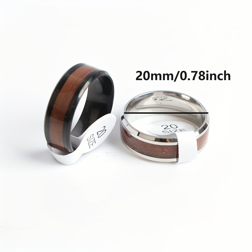 Mixed Shell and Wood-Grain Rings - Set of Ten
