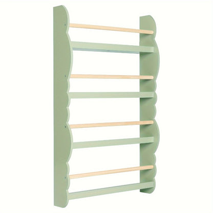 Green Cubby Bookshelf Ledge Freestanding – Pine E1 MDF Book Organiser Display Shelf for Kids Bedroom, Nursery, Living Room & Home Office | Children's Bookcase