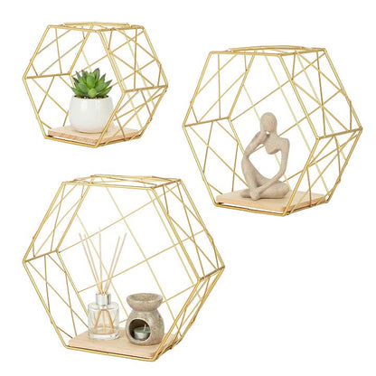 Gold Floating Display Shelves - Set of Three - alternate angle 10