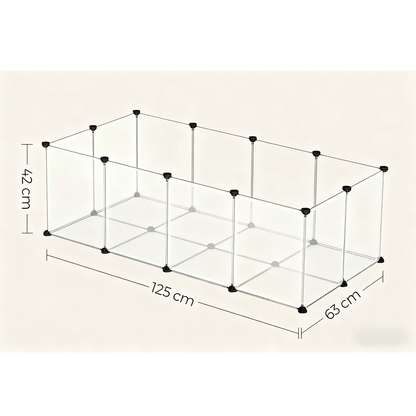 Pet Playpen, Pet Fence Indoor, Modular Animal Pen with Floor, for Hamsters, Rabbits, Hedgehogs, Ferrets