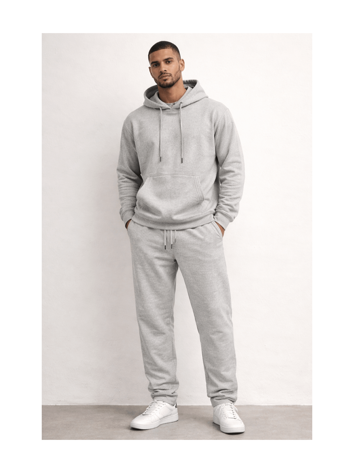 Men'S Outfit Two-Piece Set Featuring a Hooded Long-Sleeve Sweatshirt And Long Pants Solid Colour Knit Fabric Tracksuit, Regular Fit, Perfect Gift for Men, Daily & Outdoor Wear Large Pockets Matching For All Seasons S-XL