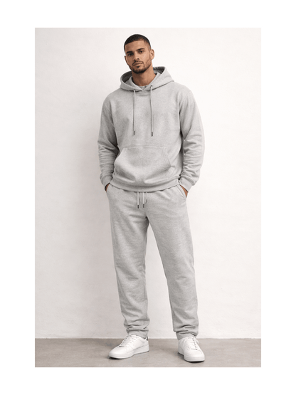 Men'S Outfit Two-Piece Set Featuring a Hooded Long-Sleeve Sweatshirt And Long Pants Solid Colour Knit Fabric Tracksuit, Regular Fit, Perfect Gift for Men, Daily & Outdoor Wear Large Pockets Matching For All Seasons S-XL