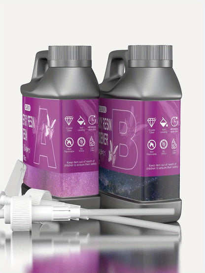1000Ml (36Oz) Epoxy Resin Complete Kit with All Additions - Includes Molds, Measuring Cups, Glitter, Dried Flowers, And More. Crystal Clear Art-Grade Resin, Ideal for Coating, Casting, Jewelry, Tabletops, Bar Tops, Perfect for Enthusiasts