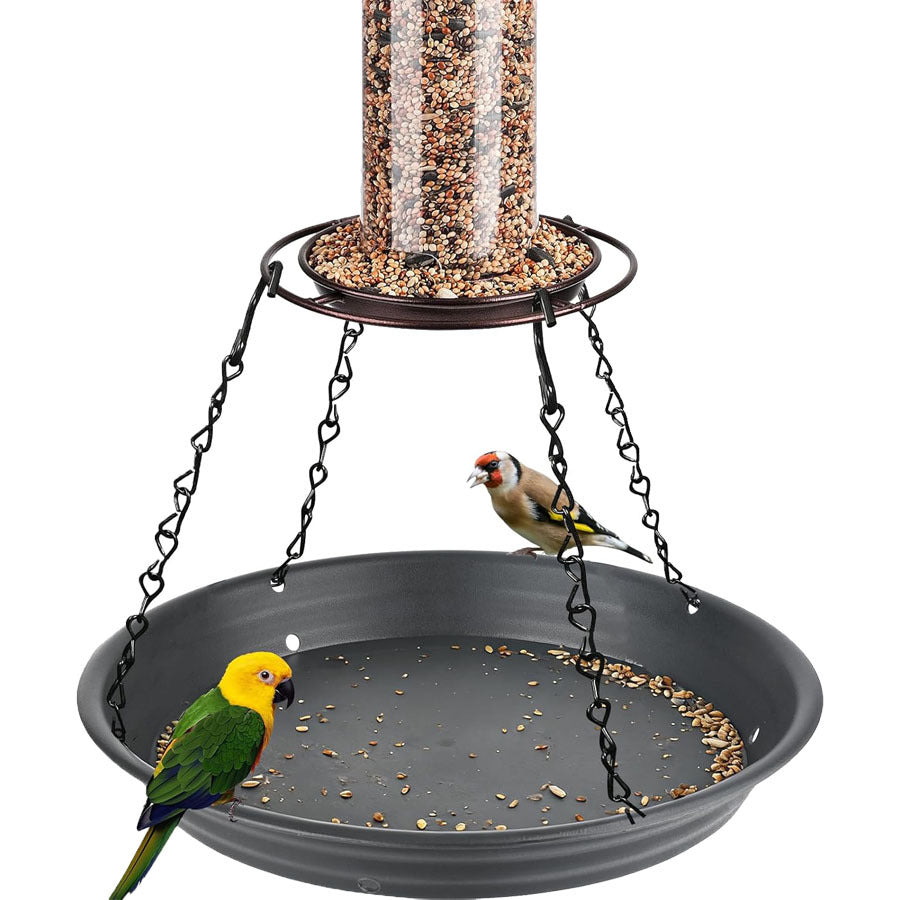 Bird Seed Catcher Tray, No Mess Hanging Bird Feeder Tray Platform Attachment to Catch Seed for Garden, Plastic, 1 Pack
