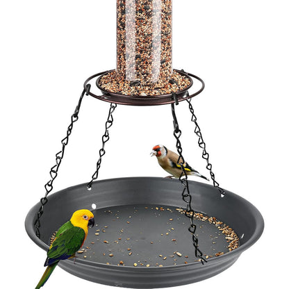 Bird Seed Catcher Tray, No Mess Hanging Bird Feeder Tray Platform Attachment to Catch Seed for Garden, Plastic, 1 Pack