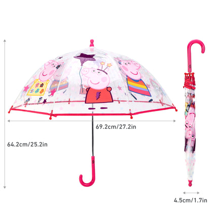 Peppa Pig Dome Umbrella for Kids Childrens Boys Girls Brolly with Safety Opening