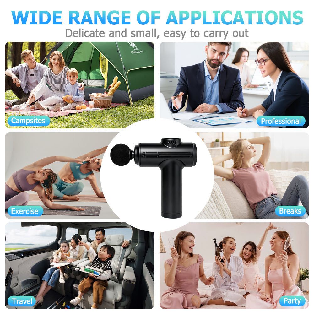 Massage Gun Deep Tissue, Muscle Percussion Massager, Portable Handheld Quiet Brushless Motor with LCD Touch Screen, 8 Heads for Shoulder Body Back Relaxation. Father's Day Gift