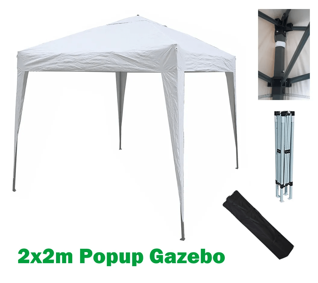 2x2m Pop-up Gazebo Waterproof Outdoor Garden Marquee Canopy No Sides