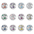 Birthstone Four-Leaf Clover Heart Charm – Twelve Months
