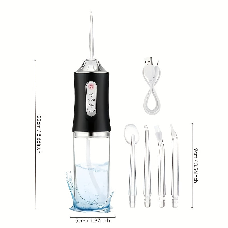 New High-Pressure Tooth Flusher + 4 Nozzles Free | Post-Dinner Savior, Ortho Braces Companion | 3 Modes, 360° Rotation, USB Charging | Perfect Family Gift