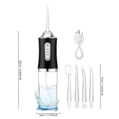 New High-Pressure Tooth Flusher + 4 Nozzles Free | Post-Dinner Savior, Ortho Braces Companion | 3 Modes, 360° Rotation, USB Charging | Perfect Family Gift