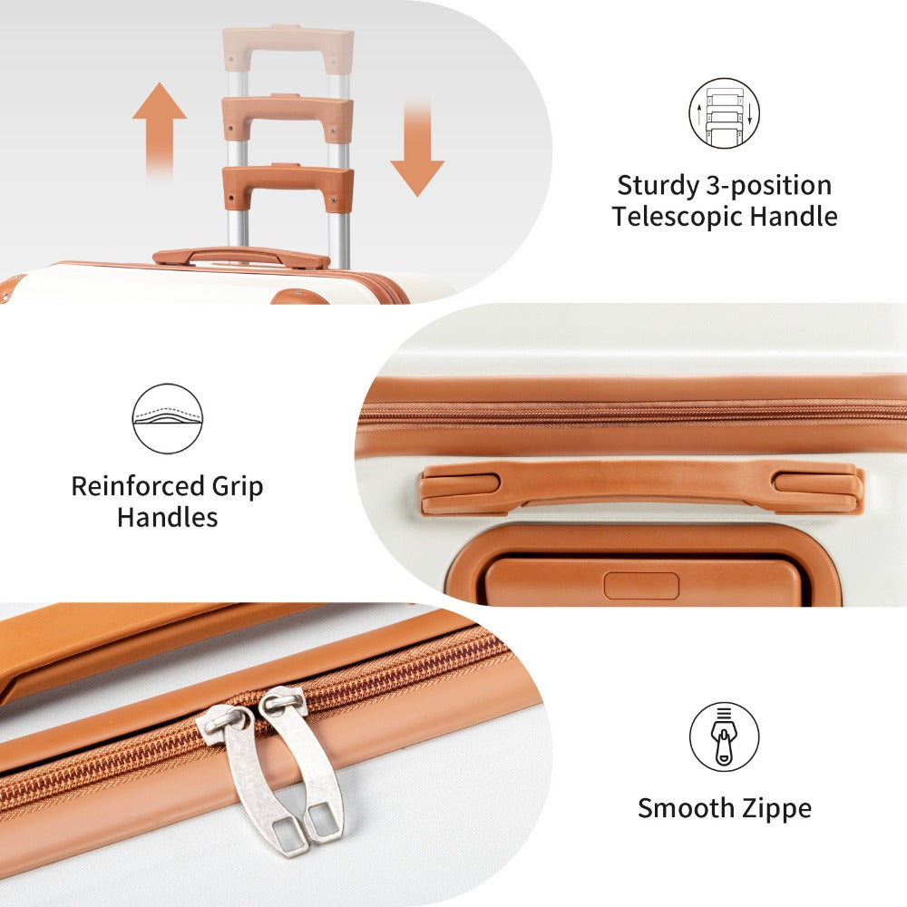 Hard Shell Luggage Set 3 4 5 Piece ABS Suitcase Set with 360° Spinner Wheels Expandable Lightweight Hardside 12 16 20 24 28 Inch 7 Colour Combinations UK