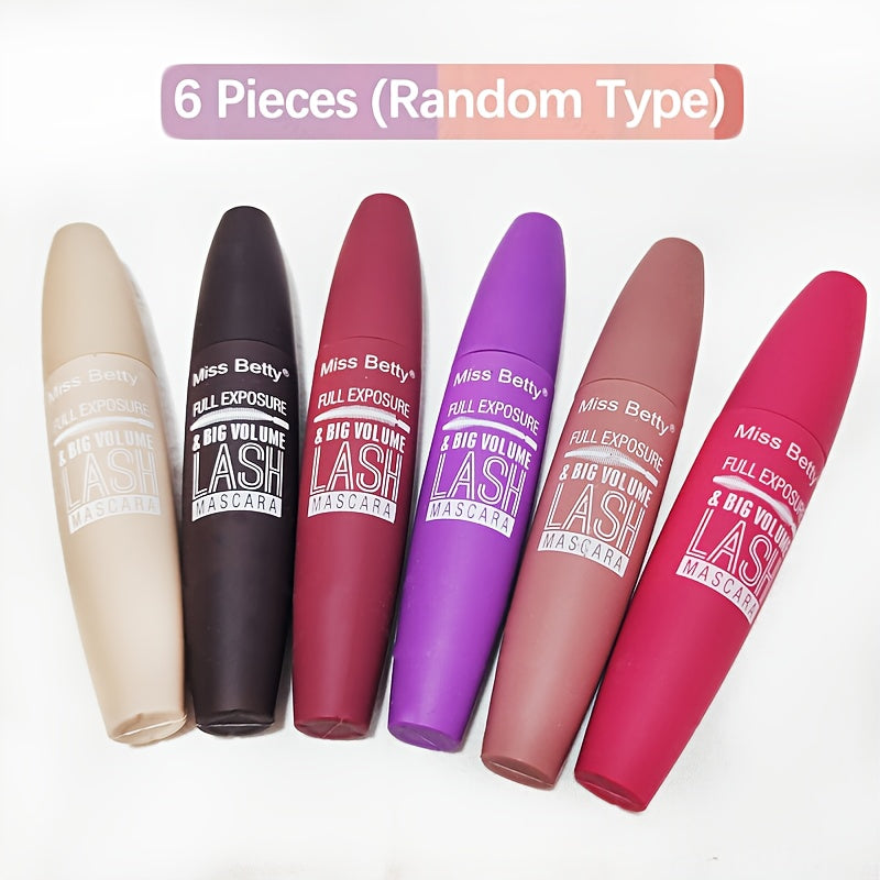 6 Packs Random Color Full Exposure And Big Volume Lash Mascara, Waterproof Long-Lasting Mascara Black Volume And Length Natural, Exquisitely Full, Lengthening Thickening Softer Fuller Lashes Amplify Smudge-Proof Eyelash Mascara