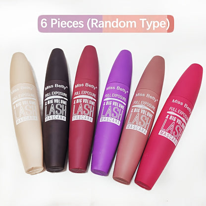 6 Packs Random Color Full Exposure And Big Volume Lash Mascara, Waterproof Long-Lasting Mascara Black Volume And Length Natural, Exquisitely Full, Lengthening Thickening Softer Fuller Lashes Amplify Smudge-Proof Eyelash Mascara