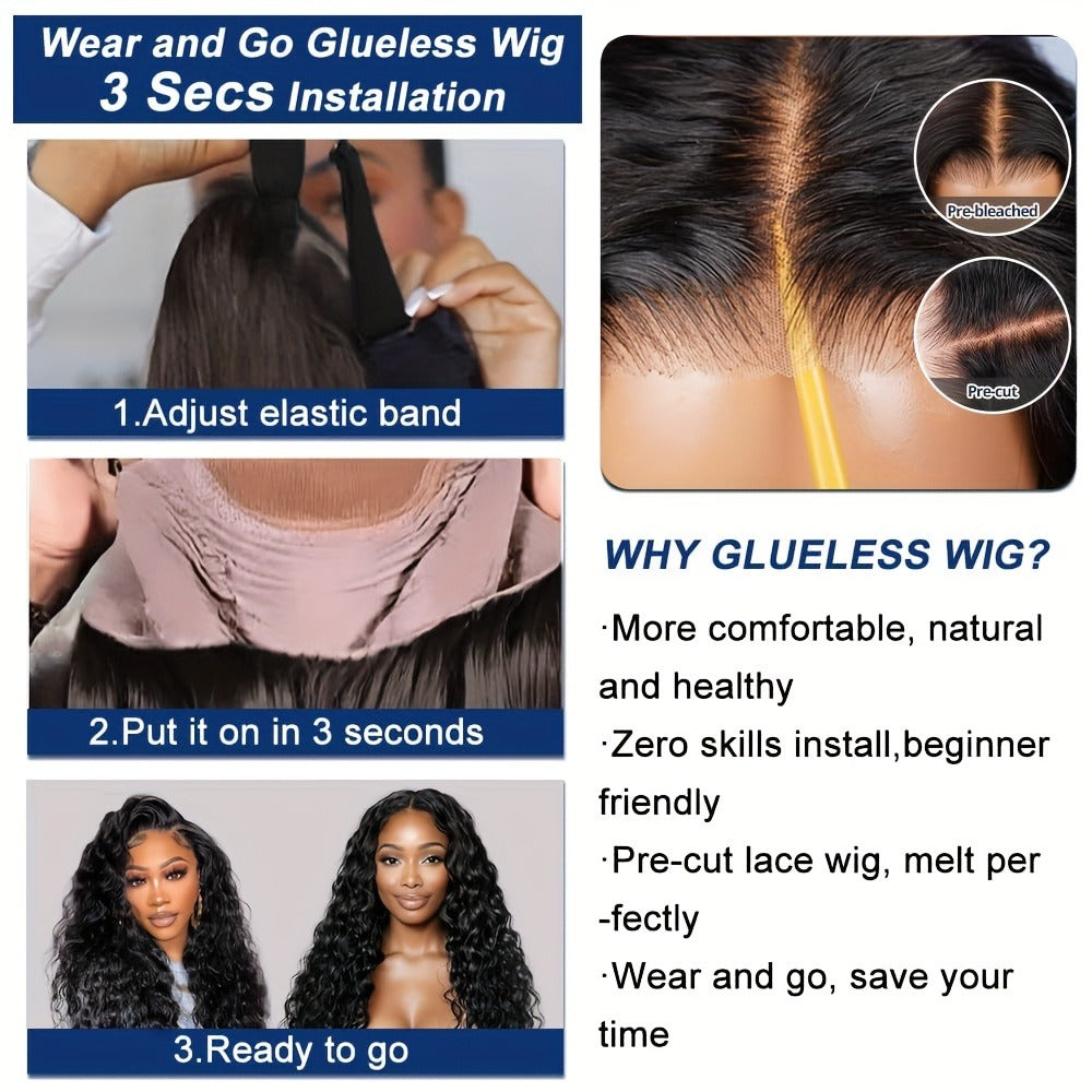 Kinky Curly Bob Wig Human Hair 4x4 Lace Closure Glueless Wear & Go Pre Plucked Pre Cut Deep Curly Short Wig 180% Density 12 Inch for Women