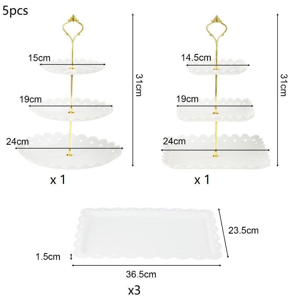 Cupcake Stand 2 & 3 Tier Cake Stand Appetiser Tray for Wedding Baby Shower Tea Party Birthday Celebration Dessert Display UK