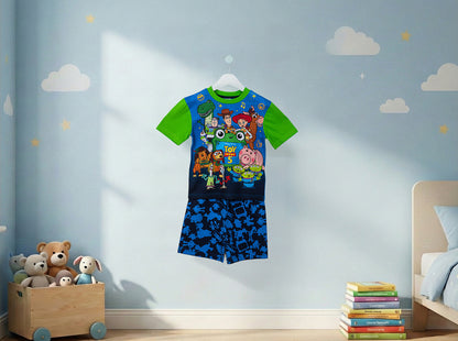 Disney Toy Story Boys Pyjamas, Kids Short Summer PJs Set, Buzz Lightyear Woody Rex Toy Story Nightwear Toddler Pyjama Set Ages 18 Months to 7 Years